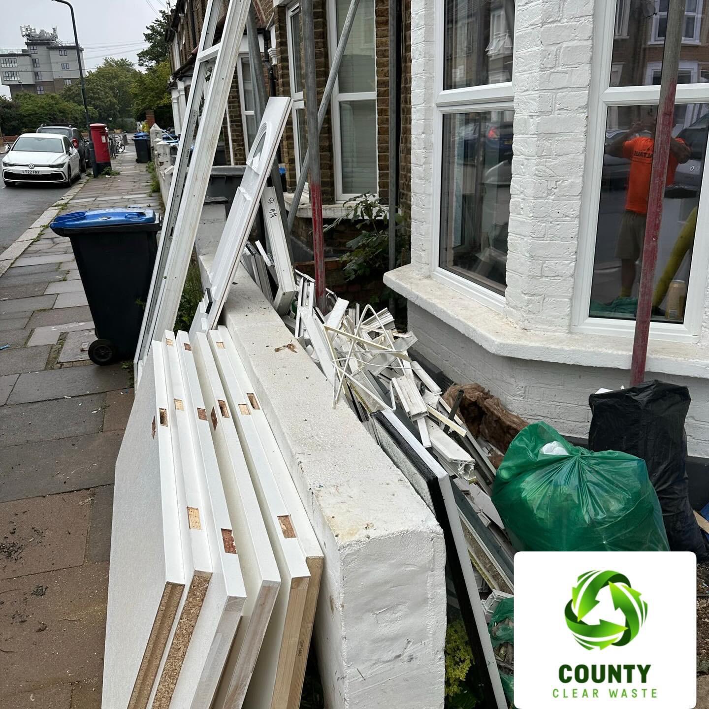 Window frame waste removal by County Clear Waste